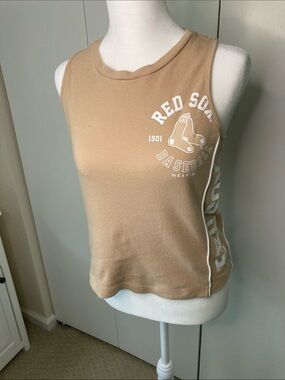 Wear by Erin Andrews Beige Boston Red Sox Sleeveless Tank Top